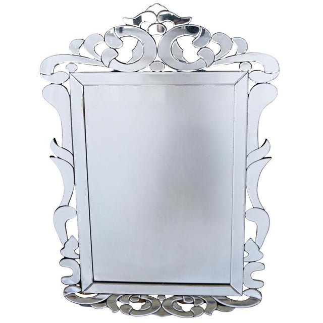 Art Nouveau Style Wall Mirror with Ornate Glass Frame, 1930 For Sale - Image 6 of 6