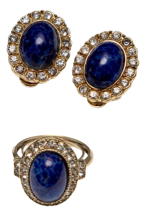 Ring and Earrings from Attwood & Sawyer, 1980s, Set of 3