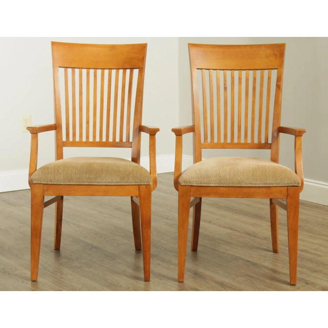 Ethan Allen "New Impressions" Maple Slat Back Armchairs a Pair Chairish