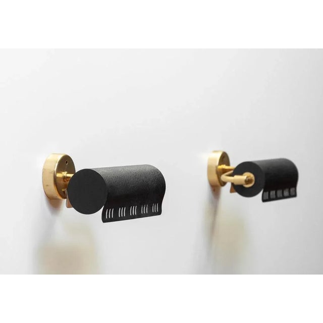 Model 8260 Black Wall Lights from Falkenbergs Belysning, Sweden, 1950s, Set of 2 For Sale - Image 11 of 11