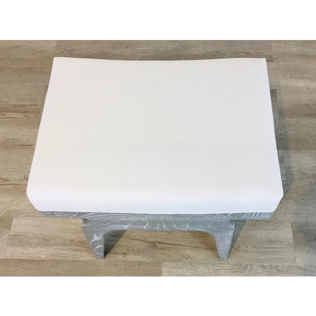 Modern Worlds Away Modern Gray Cerused Fergie Stool For Sale - Image 3 of 6