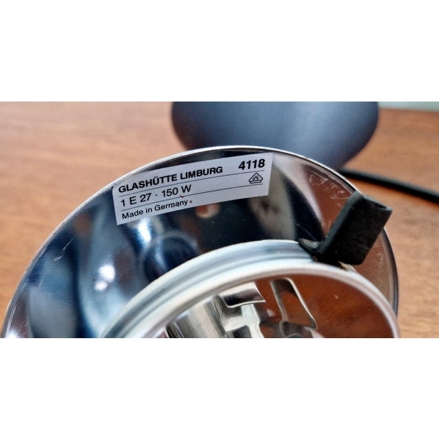 Large Pendant Light in Satin White Opal Glass from Glashütte Limburg, 1970s For Sale - Image 11 of 14