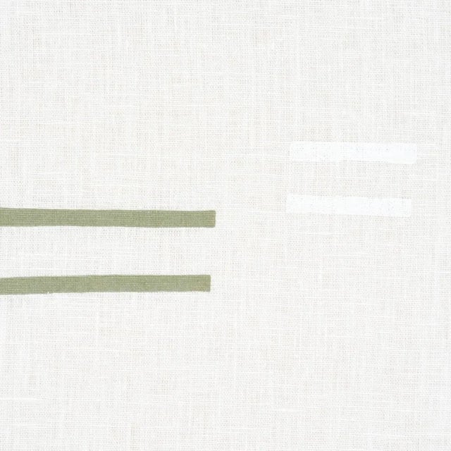 Contemporary SAMPLE - Schumacher X Caroline Z Hurley Oaxaca Fabric In Grass On White For Sale - Image 3 of 5