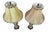 Pair of vintage matching Bombay table lamps with a painted floral pattern. The Lamps come with a matching beaded fringe...