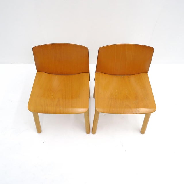 Wood Italian Plywood Dining Chairs in the Style of Scarpa, Italy, 1980 For Sale - Image 7 of 11
