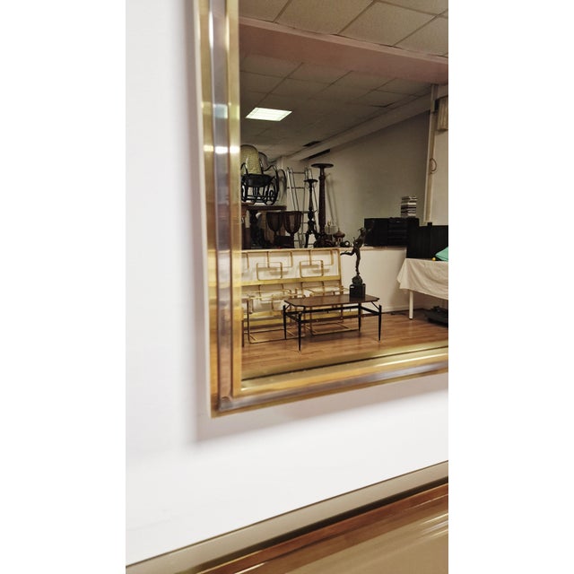 Metal Vintage Italian Furniture Set with Console Table and Wall Mirror, 1970s, Set of 2 For Sale - Image 7 of 10