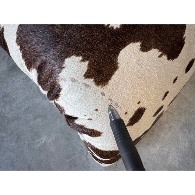 Vintage Cowhide Upholstered Waterfall Bench For Sale - Image 9 of 11