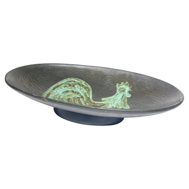 Black and Green Rooster Ceramic Vide Poche, 1960s For Sale - Image 11 of 11