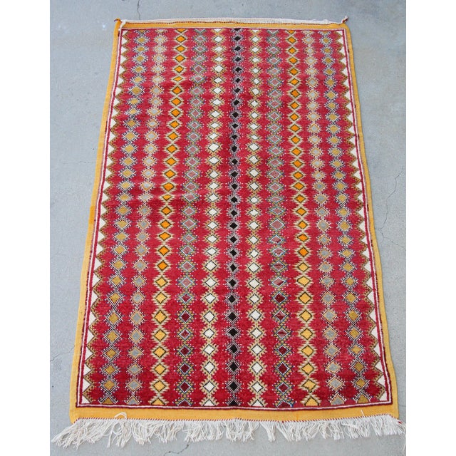 Tribal 1980s Vintage Moroccan Boujad Hand-Woven Tribal Rug For Sale - Image 3 of 13