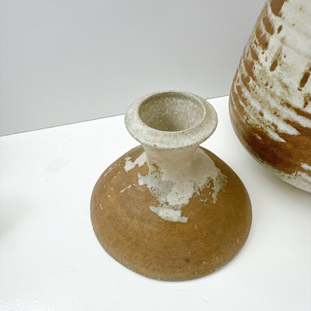 1960s Vintage Studio Pottery Lidded Canister Signed Handmade Stoneware Rustic Wabi Sabi For Sale - Image 5 of 12
