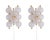 Elegant pair of wall lights with frosted glass balls with golden knobs on a brass frame. The lights illuminate...
