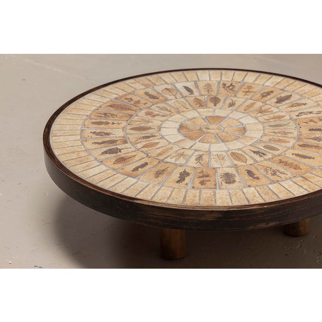 1970s Round Coffee Table by Roger Capron, France, 1970s For Sale - Image 5 of 7