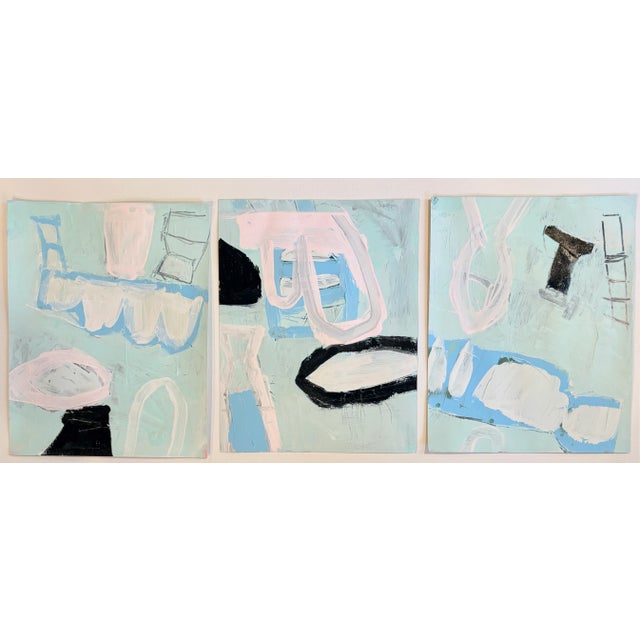 Acrylic on paper, 14 x 11. Can be part of a triptych (other pieces shown in additional image). Shipping fees can be...