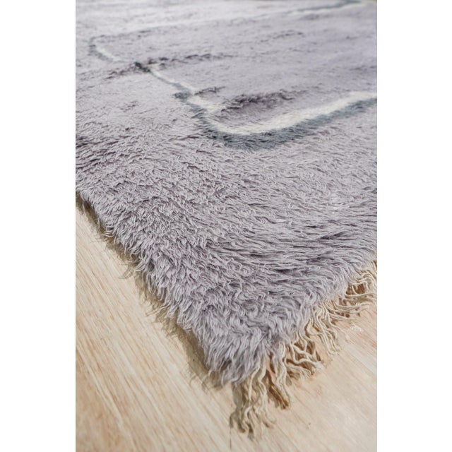Lavender 9x12 Maya Classic Purple Abstract Modern Hand Knotted Wool Carpet Rug For Sale - Image 8 of 8