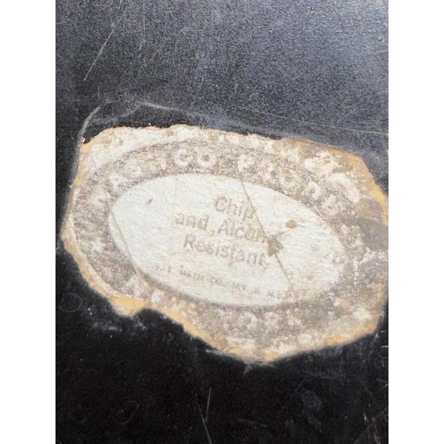 Mid 20th Century Hand Painted Horse Drawn Carriage Black Metal Tray by Clement For Sale - Image 5 of 7