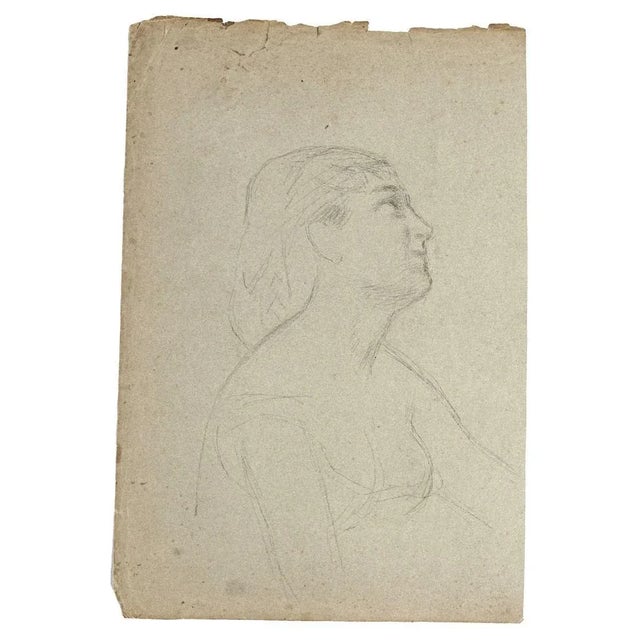 Figures is an original drawing in pencil, pastel and white lead realized by an Anonymous artist active in the 1900...