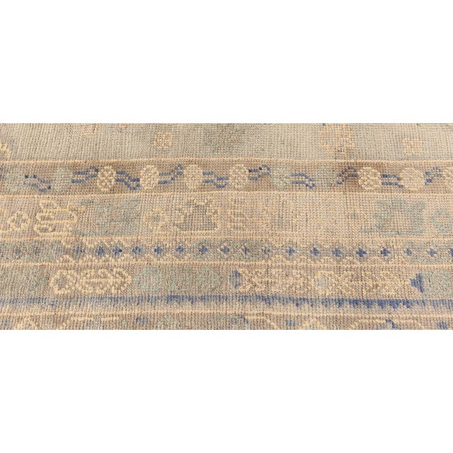 Blue Antique Turkish Oushak Rug For Sale - Image 8 of 9