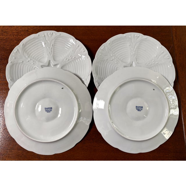 Dansk Vintage Dansk French Porcelain Oyster Plates - Set of 4 For Sale - Image 4 of 7