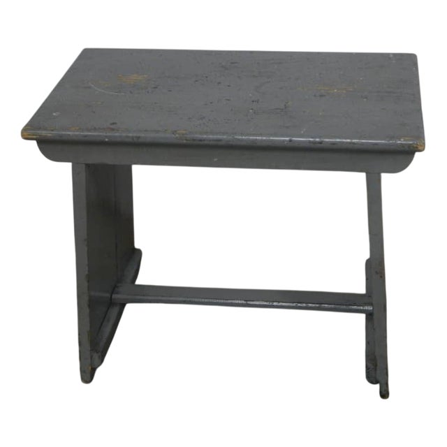 Vintage Fir Wooden Stool, 1960s For Sale