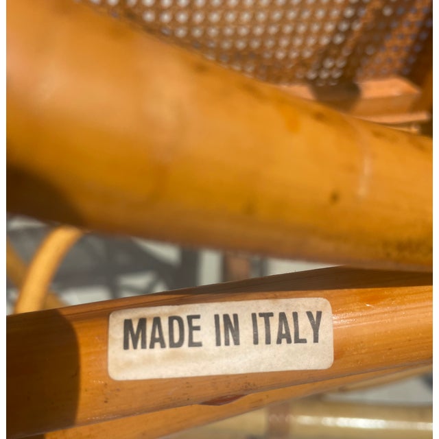 Italian Vintage Rattan Chippendale Style Dining Table & Chairs, After Dal Vera For Sale - Image 11 of 11