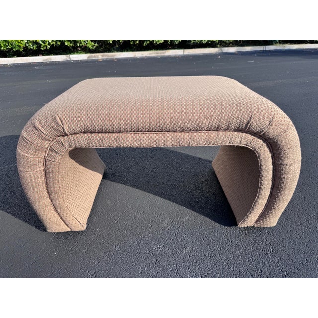 Art Deco Karl Springer Style Postmodern Waterfall Ottomans -a Pair For Sale - Image 3 of 7