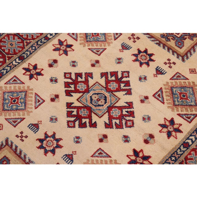 1990s Tribal Kazak Gold/Red Wool Rug - 3'3''x4'9'' For Sale - Image 5 of 10