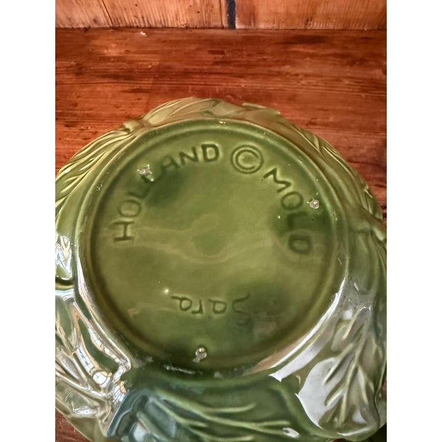 American 1960s Cabbage Vessel Lidded Dark Green Holland Mold Company For Sale - Image 3 of 5