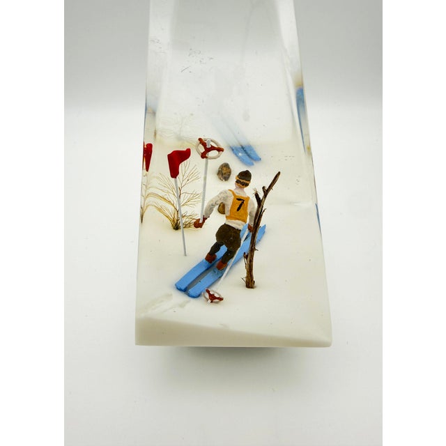 Vintage Lucite Skier Paperweight For Sale In San Diego - Image 6 of 8