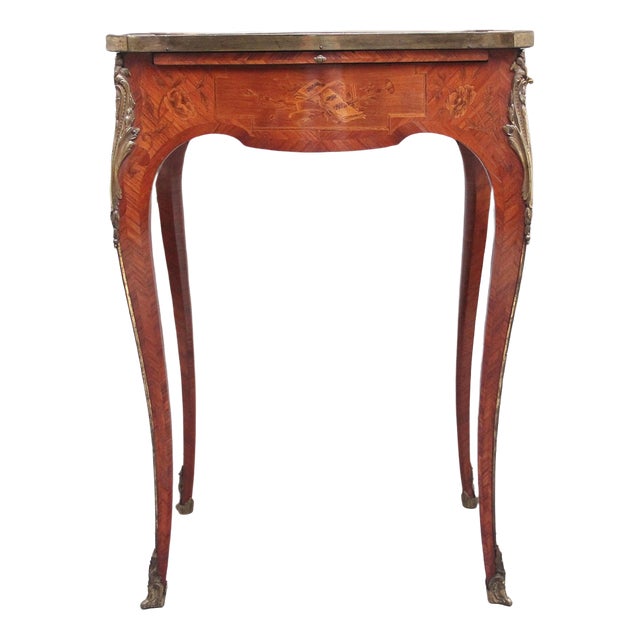 Early 20th Century French Kingwood and Marquetry Side Table, 1910 For Sale