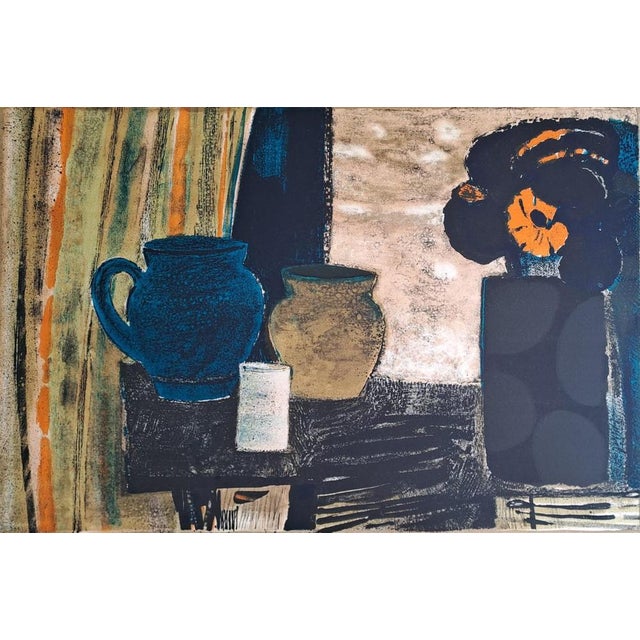 René Genis (1922-2004) Still life with blue jug Original color lithograph, signed and numbered EA in pencil by the artist...