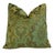 Green Scrolling Botanical Floral Leaves Velvet Pillow Including the Down/Feather Insert 18" Square For Sale In Los Angeles - Image 6 of 6