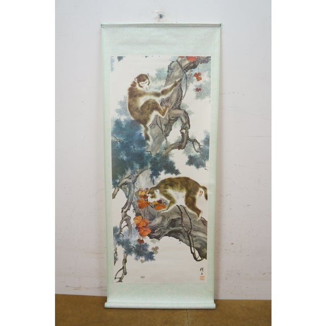 1970s 1970s Liu Kuiling Beasts Hanging Scrolls Cats Monkeys Rabbits Squirrels 38" - Set of 4 For Sale - Image 5 of 18