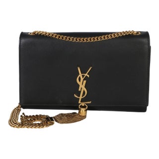 Black Grain De Poudre Medium Kate Tassel For Sale