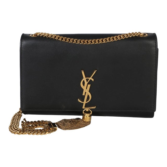 Black Grain De Poudre Medium Kate Tassel For Sale