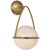 AERIN for Visual Comfort Signature Lisette Bracketed Sconce in Hand-Rubbed Antique Brass with White Glass For Sale
