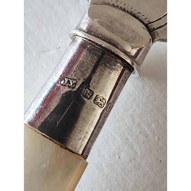 Wood 1880's Mother of Pearl Fruit Knife and Fork Set - 24pcs with Wooden Box For Sale - Image 7 of 12