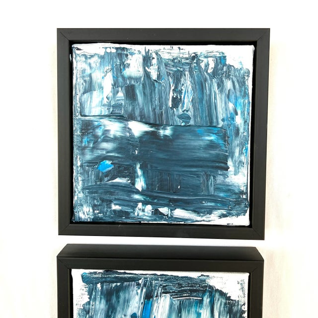 Set of 3 Mini Color Studies in Shades of Blue For Sale - Image 4 of 9