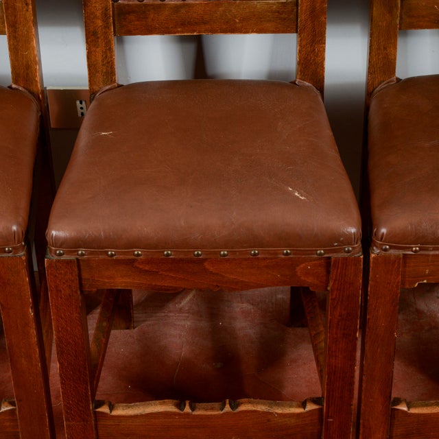 Wooden and Imitation Leather Folder Chairs, Set of 6 For Sale - Image 12 of 18