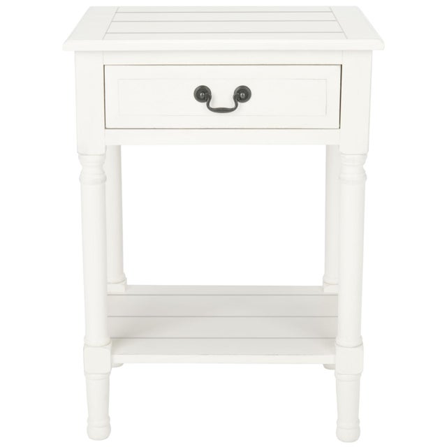 Whitney 1 Drawer Accent Table in White For Sale - Image 9 of 9