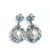 Bochic "Orient" Vintage Topaz & White Pearls Earrings Set 18K Gold & Silver For Sale - Image 11 of 18