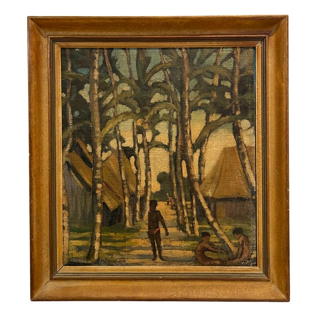 Sannemann, Île Animée, Oil on Canvas on Cardboard, Framed For Sale