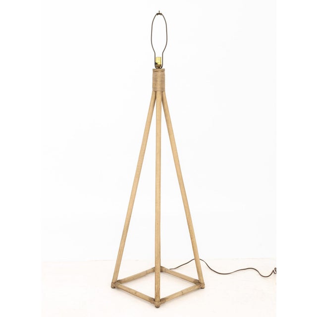 Modern Bamboo Pyramid Floor Lamp For Sale In New York - Image 6 of 6