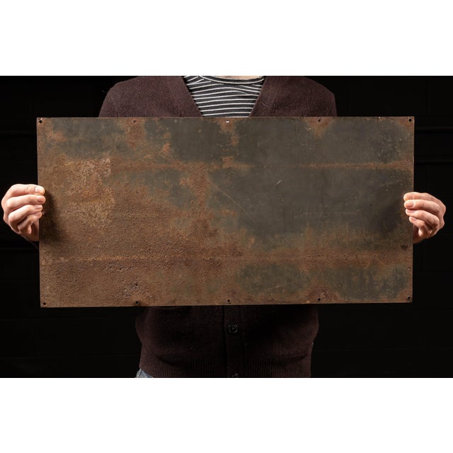 Metal Vintage Painted Metal Railway Advertising Sign For Sale - Image 7 of 7