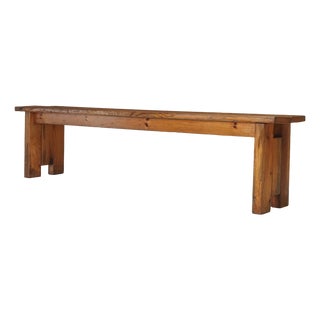 Vintage Wooden Bench, 1960s For Sale