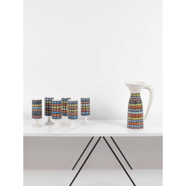 Ceramic Orangeade Service with Pitcher and Mazagrans by Roger Capron, 1950s, Set of 7 For Sale - Image 12 of 12