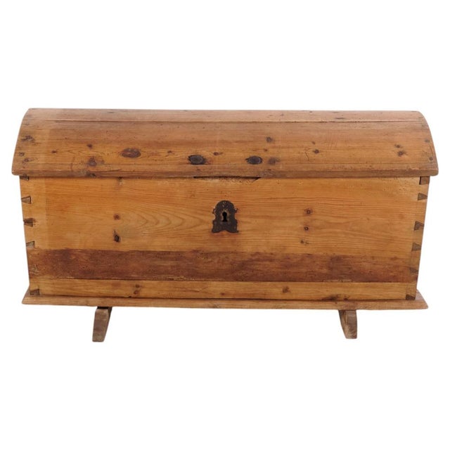 Antique Pine Chest with Domed Lid, 19th Century For Sale - Image 12 of 12