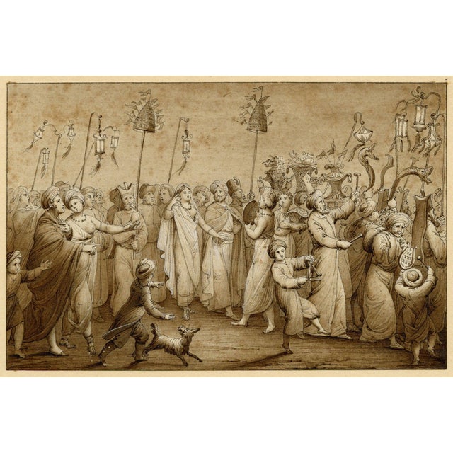 Thomas Charles Naudet, Mariage Moresque (Moorish Wedding Procession), 1800s, Watercolor For Sale