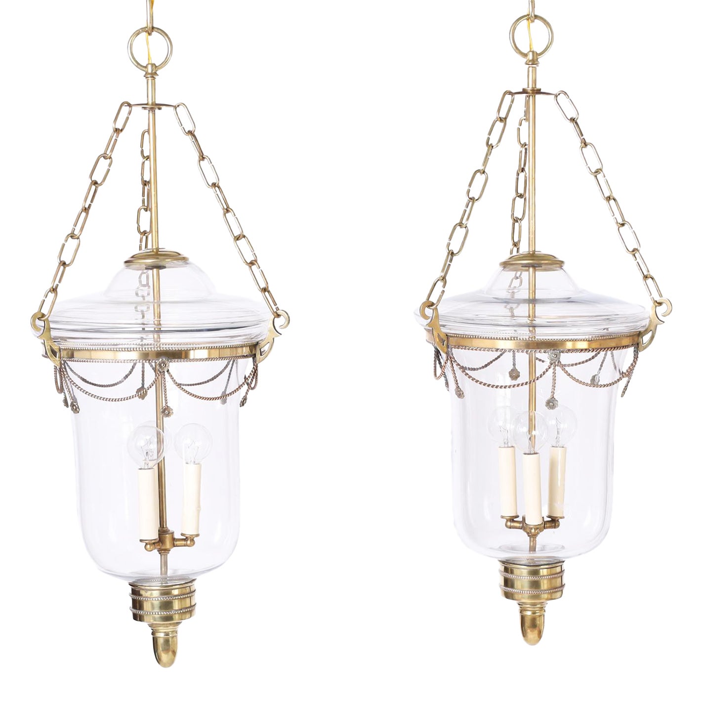 Pair of Antique Smoke Bell Light Fixtures Chairish