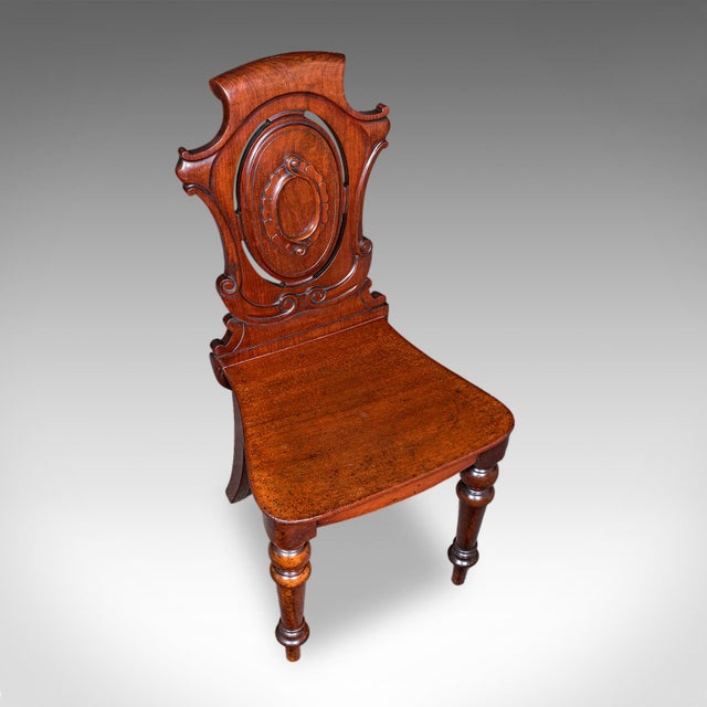 Antique Shield Back Hall Chair, Scottish, Walnut Reception Seat, Side, Victorian For Sale - Image 6 of 10