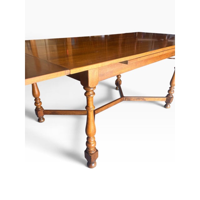 Vintage 1970s Ethan Allen Ok Solid Maple Draw-Leaf Dining Table For Sale - Image 9 of 12
